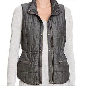 Nic + Zoe Cinch Waist Lyocell Vest Grey Size XL